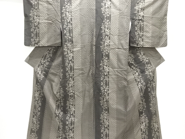 JAPANESE KIMONO / DORO OSHIMA TSUMUGI (9 maruki) / WOVEN SHIPPO